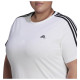 Adidas Γυναικεία κοντομάνικη μπλούζα Essentials Slim 3-Stripes  (Plus Size)